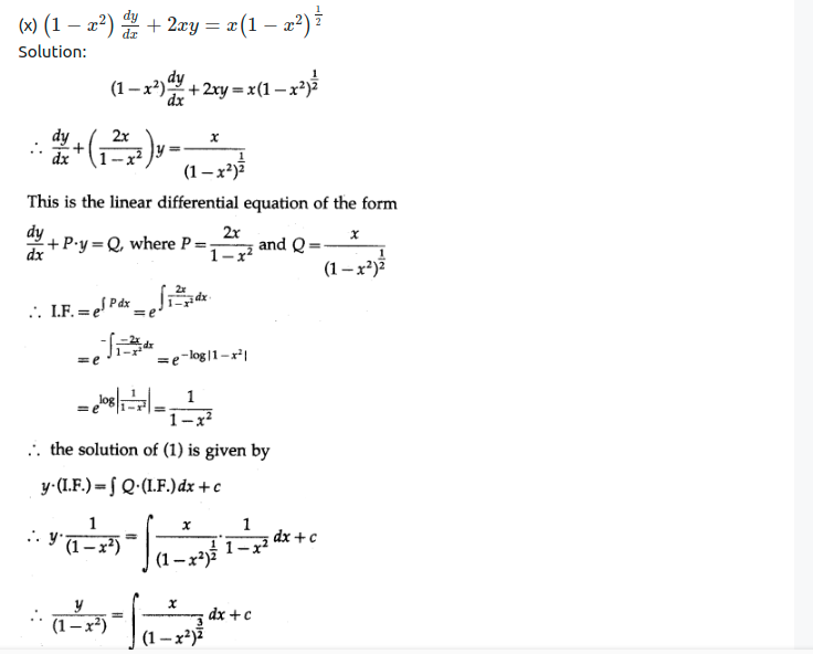 Maharashtra Board Solutions Class 12-Arts & Science Maths (Part 2): Chapter 6- Differential Equations Ex 6.5