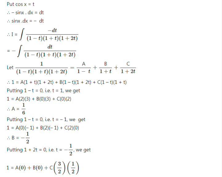 Maharashtra Board Solutions Class 12-Arts & Science Maths (Part 2): Chapter 3- Indefinite Integration Ex 3.4