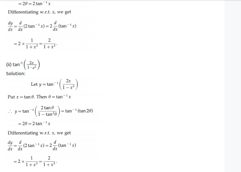 Maharashtra Board Solutions Class 12-Arts & Science Maths (Part 2): Chapter 1- Differentiation Ex 1.2
