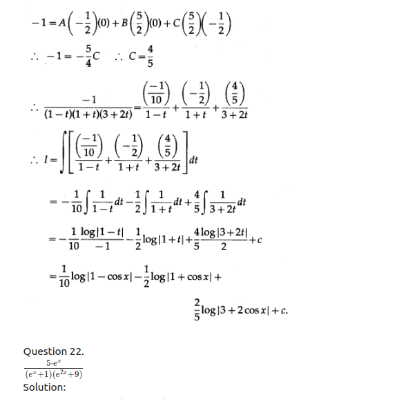 Maharashtra Board Solutions Class 12-Arts & Science Maths (Part 2): Chapter 3- Indefinite Integration Ex 3.4
