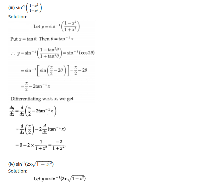 Maharashtra Board Solutions Class 12-Arts & Science Maths (Part 2): Chapter 1- Differentiation Ex 1.2