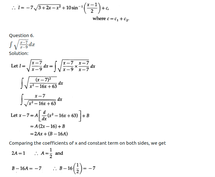 Maharashtra Board Solutions Class 12-Arts & Science Maths (Part 2): Chapter 3- Indefinite Integration Ex 3.2 (C)