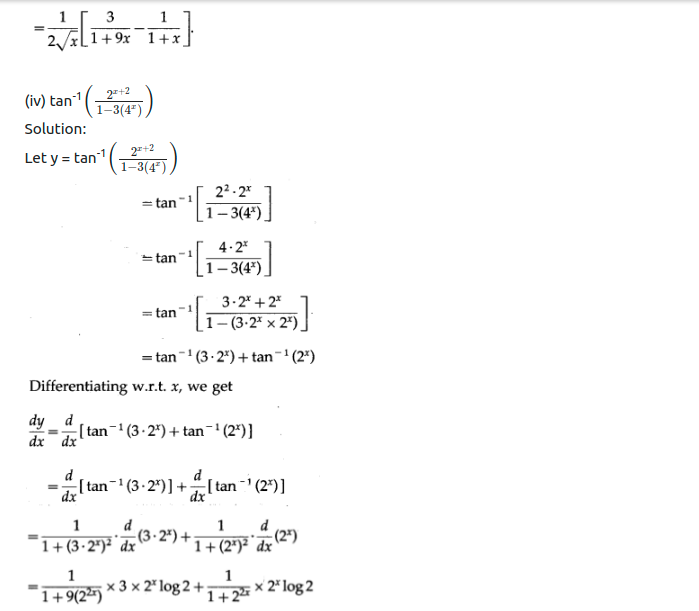 Maharashtra Board Solutions Class 12-Arts & Science Maths (Part 2): Chapter 1- Differentiation Ex 1.2