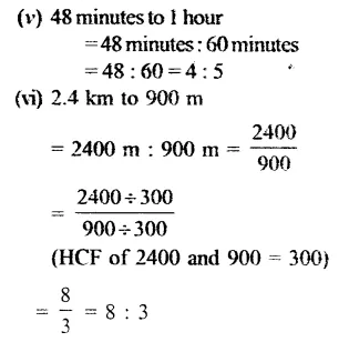RS Aggarwal Solutions for Class 6 Maths Chapter 10–Ratio, Proportion and Unitary Method Ex 10A Question 1