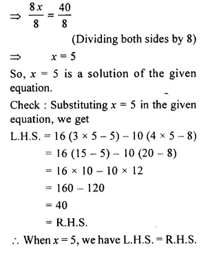 RS Aggarwal Solutions for Class 6 Maths Chapter 9–Linear Equations in One Variable Ex 9B Question 18