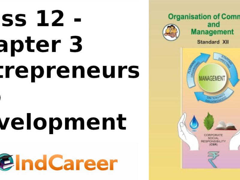 Maharashtra Board Solutions Class 12-Organisation of Commerce and Management: Chapter 3- Entrepreneurship Development