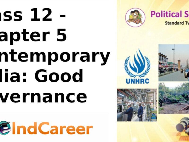 Maharashtra Board Solutions Class 12-Political Science: Chapter 5- Contemporary India: Good Governance