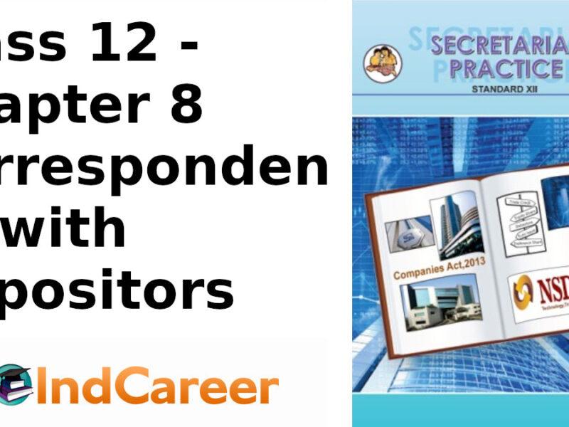 Maharashtra Board Solutions Class 12-Secretarial Practice: Chapter 8- Correspondence with Depositors