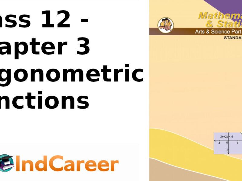 Maharashtra Board Solutions Class 12-Arts & Science Maths (Part 1): Chapter 3- Trigonometric Functions