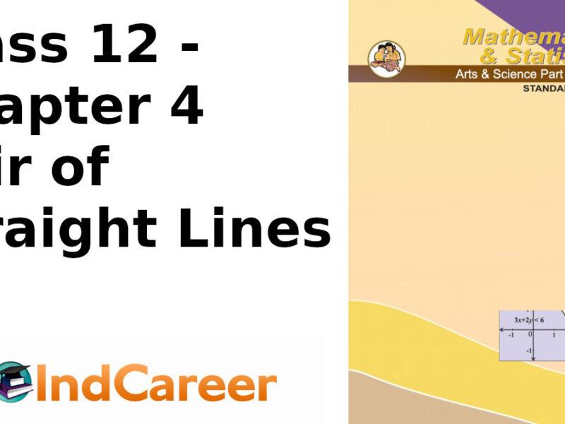 Maharashtra Board Solutions Class 12-Arts & Science Maths (Part 1): Chapter 4- Pair of Straight Lines