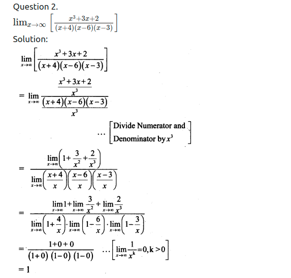 Maharashtra Board Solutions Class 11-Arts & Science Maths (Part 2): Chapter 7- Limits Ex 7.7