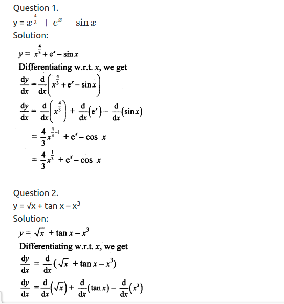 Maharashtra Board Solutions Class 11-Arts & Science Maths (Part 2): Chapter 9- Differentiation Ex 9.2