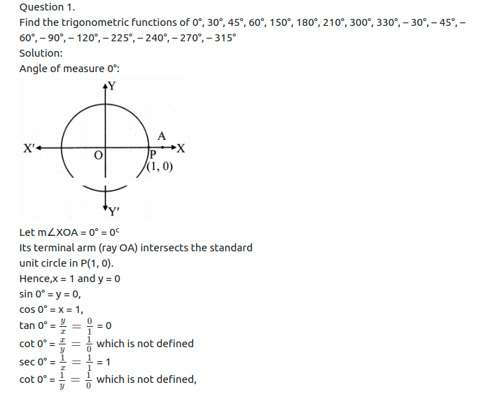 Maharashtra Board Solutions Class 11-Arts & Science Maths (Part 1): Chapter 2- Trigonometry – I Ex 2.1
