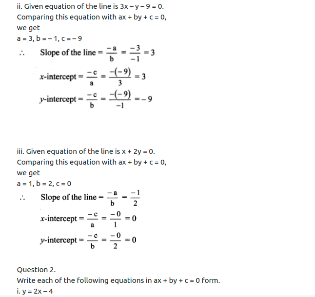 Maharashtra Board Solutions Class 11-Arts & Science Maths (Part 1): Chapter 5- Straight Line Ex . 5.3
