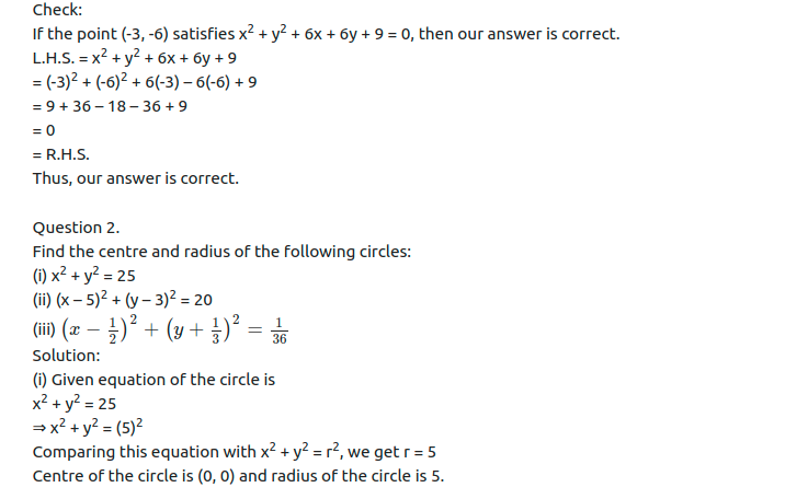 Maharashtra Board Solutions Class 11-Arts & Science Maths (Part 1): Chapter 6- Circle Ex 6.1