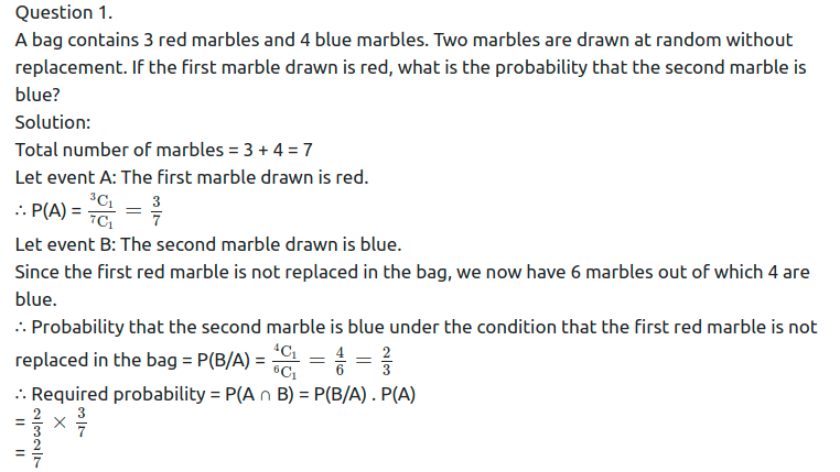 Maharashtra Board Solutions Class 11-Arts & Science Maths (Part 1): Chapter 9- Probability Ex 9.3