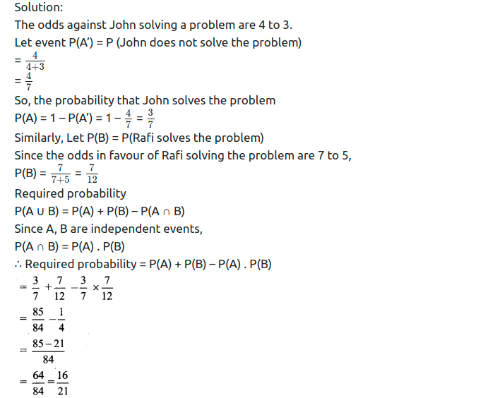 Maharashtra Board Solutions Class 11-Arts & Science Maths (Part 1): Chapter 9- Probability Ex 9.5