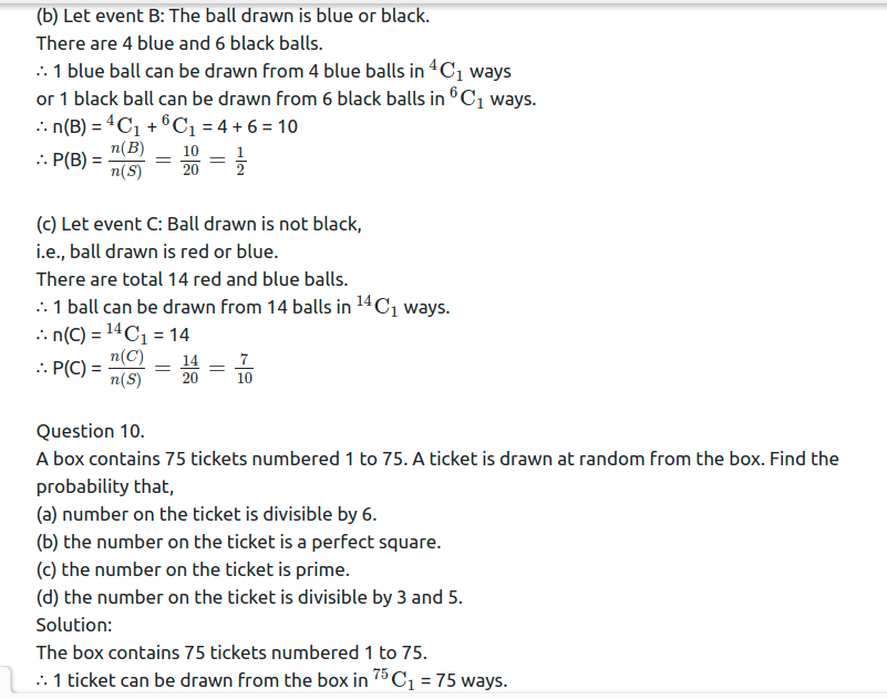 Maharashtra Board Solutions Class 11-Arts & Science Maths (Part 1): Chapter 9- Probability Ex 9.1