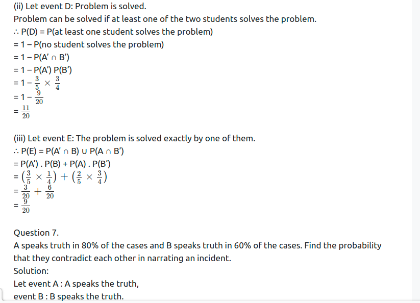 Maharashtra Board Solutions Class 11-Arts & Science Maths (Part 1): Chapter 9- Probability Ex 9.3