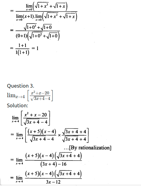 Maharashtra Board Solutions Class 11-Arts & Science Maths (Part 2): Chapter 7- Limits Ex 7.3