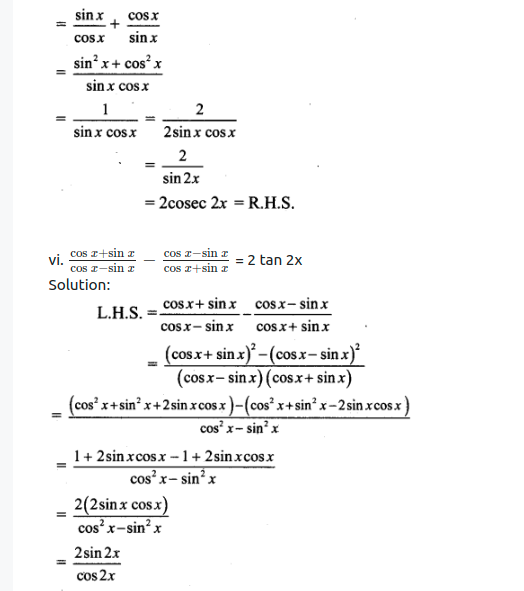 Maharashtra Board Solutions Class 11-Arts & Science Maths (Part 1): Chapter 3- Trigonometry – II Ex 3.3