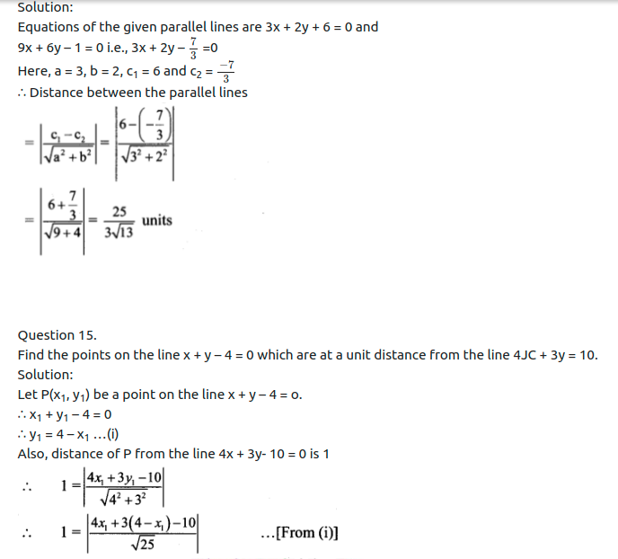 Maharashtra Board Solutions Class 11-Arts & Science Maths (Part 1): Chapter 5- Straight Line Ex . 5.3