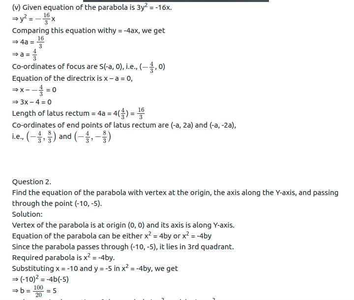 Maharashtra Board Solutions Class 11-Arts & Science Maths (Part 1): Chapter 7- Conic Sections Ex 7.1