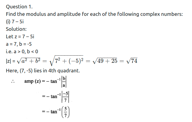 Maharashtra Board Solutions Class 11-Arts & Science Maths (Part 2): Chapter 1- Complex Numbers Ex 1.3