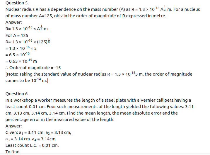 Maharashtra Board Solutions Class 11-Physics: Chapter 1- Units and Measurements 