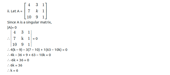 Maharashtra Board Solutions Class 11-Arts & Science Maths (Part 1): Chapter 4- Determinants and Matrices Ex 4.4
