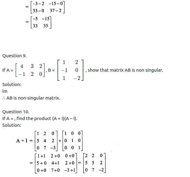 Maharashtra Board Solutions Class 11-Arts & Science Maths (Part 1): Chapter 4- Determinants and Matrices Ex 4.6