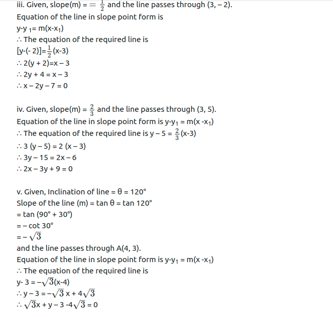 Maharashtra Board Solutions Class 11-Arts & Science Maths (Part 1): Chapter 5- Straight Line Ex . 5.2