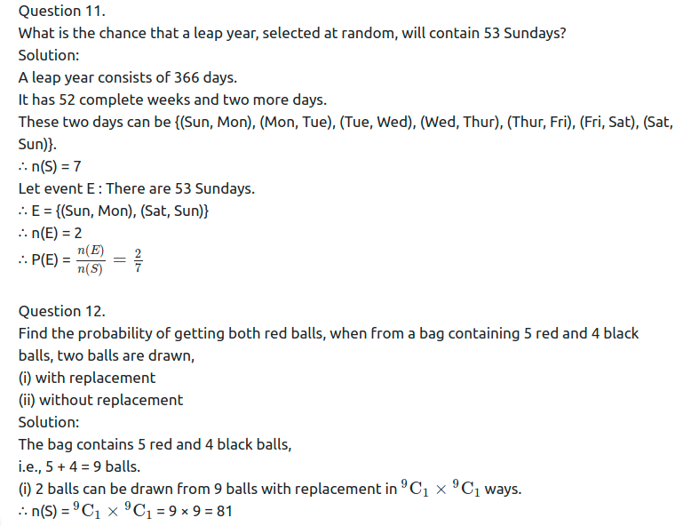 Maharashtra Board Solutions Class 11-Arts & Science Maths (Part 1): Chapter 9- Probability Ex 9.1