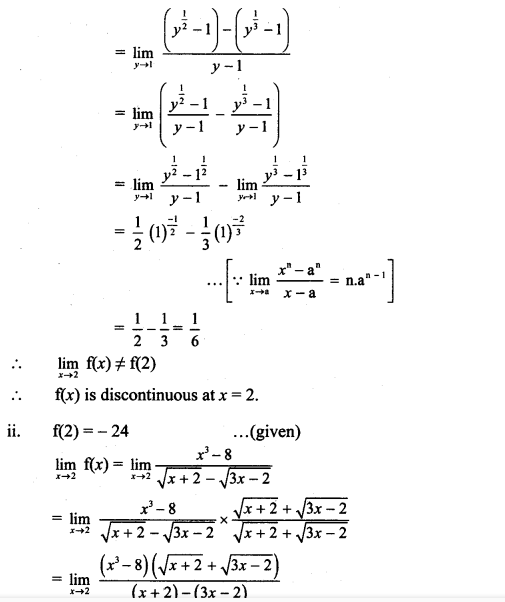 Maharashtra Board Solutions Class 11-Arts & Science Maths (Part 2): Chapter 8- Continuity Ex 8.1