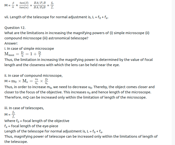 Maharashtra Board Solutions Class 11-Physics: Chapter 9- Optics