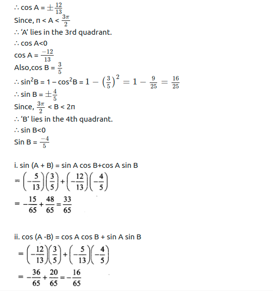 Maharashtra Board Solutions Class 11-Arts & Science Maths (Part 1): Chapter 3- Trigonometry – II Ex 3.1