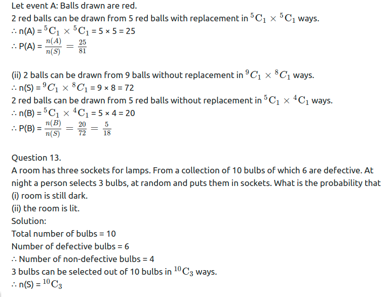 Maharashtra Board Solutions Class 11-Arts & Science Maths (Part 1): Chapter 9- Probability Ex 9.1