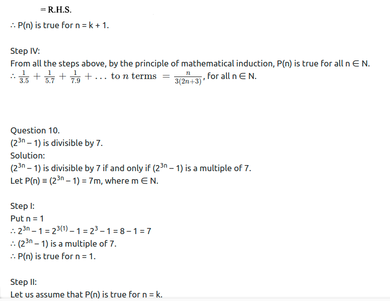 Maharashtra Board Solutions Class 11-Arts & Science Maths (Part 2): Chapter 4- Methods of Induction and Binomial Theorem Ex 4.1