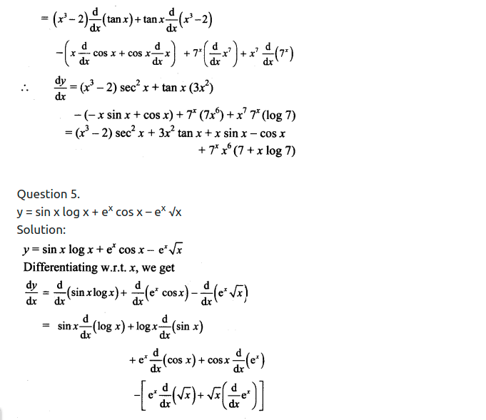Maharashtra Board Solutions Class 11-Arts & Science Maths (Part 2): Chapter 9- Differentiation Ex 9.2