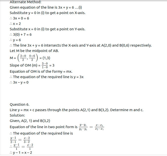 Maharashtra Board Solutions Class 11-Arts & Science Maths (Part 1): Chapter 5- Straight Line Ex . 5.2