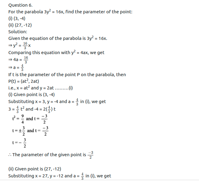 Maharashtra Board Solutions Class 11-Arts & Science Maths (Part 1): Chapter 7- Conic Sections Ex 7.1