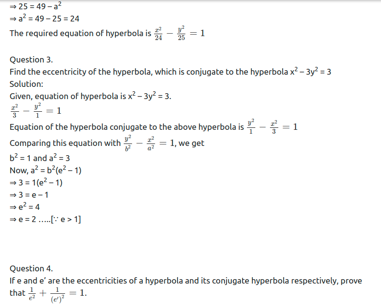 Maharashtra Board Solutions Class 11-Arts & Science Maths (Part 1): Chapter 7- Conic Sections Ex 7.3