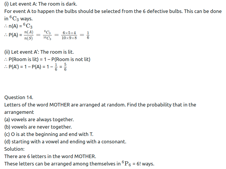 Maharashtra Board Solutions Class 11-Arts & Science Maths (Part 1): Chapter 9- Probability Ex 9.1