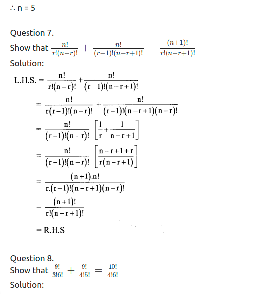 Maharashtra Board Solutions Class 11-Arts & Science Maths (Part 2): Chapter 3- Permutations and Combination Ex . 3.1