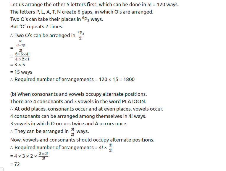 Maharashtra Board Solutions Class 11-Arts & Science Maths (Part 2): Chapter 3- Permutations and Combination Ex . 3.4