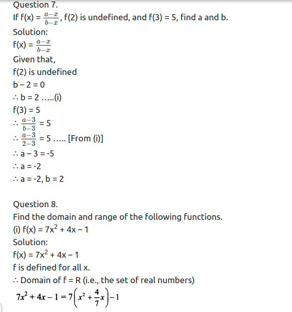 Maharashtra Board Solutions Class 11-Arts & Science Maths (Part 2): Chapter 6- Functions Ex 6.1