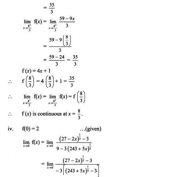 Maharashtra Board Solutions Class 11-Arts & Science Maths (Part 2): Chapter 8- Continuity Ex 8.1