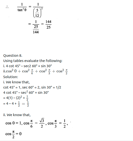 Maharashtra Board Solutions Class 11-Arts & Science Maths (Part 1): Chapter 2- Trigonometry – I Ex 2.1