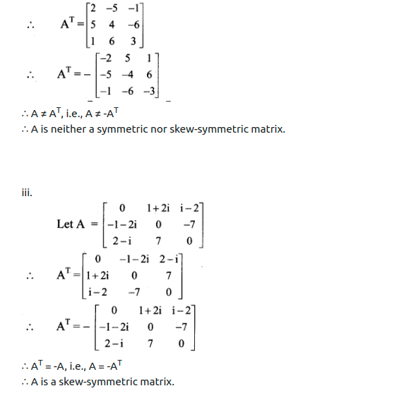 Maharashtra Board Solutions Class 11-Arts & Science Maths (Part 1): Chapter 4- Determinants and Matrices Ex 4.7