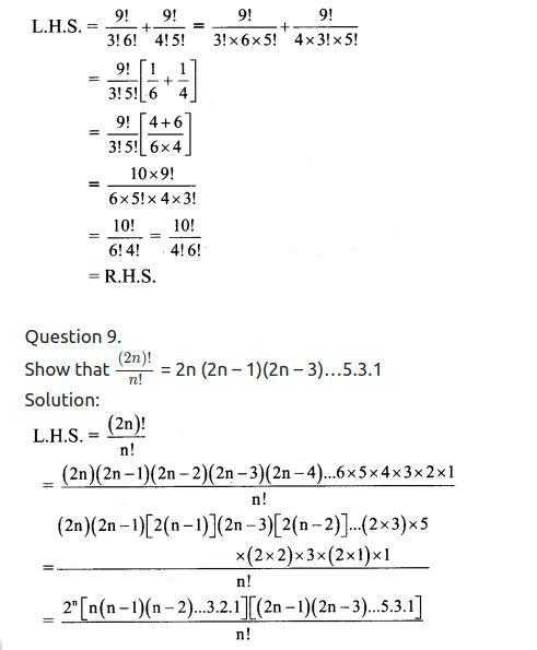 Maharashtra Board Solutions Class 11-Arts & Science Maths (Part 2): Chapter 3- Permutations and Combination Ex . 3.1